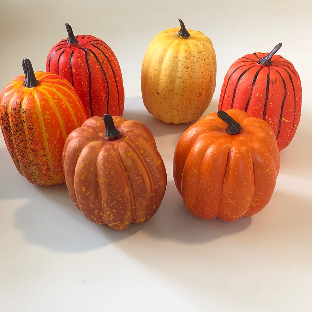 Decorative Foam Mini Pumpkins - lot of 6